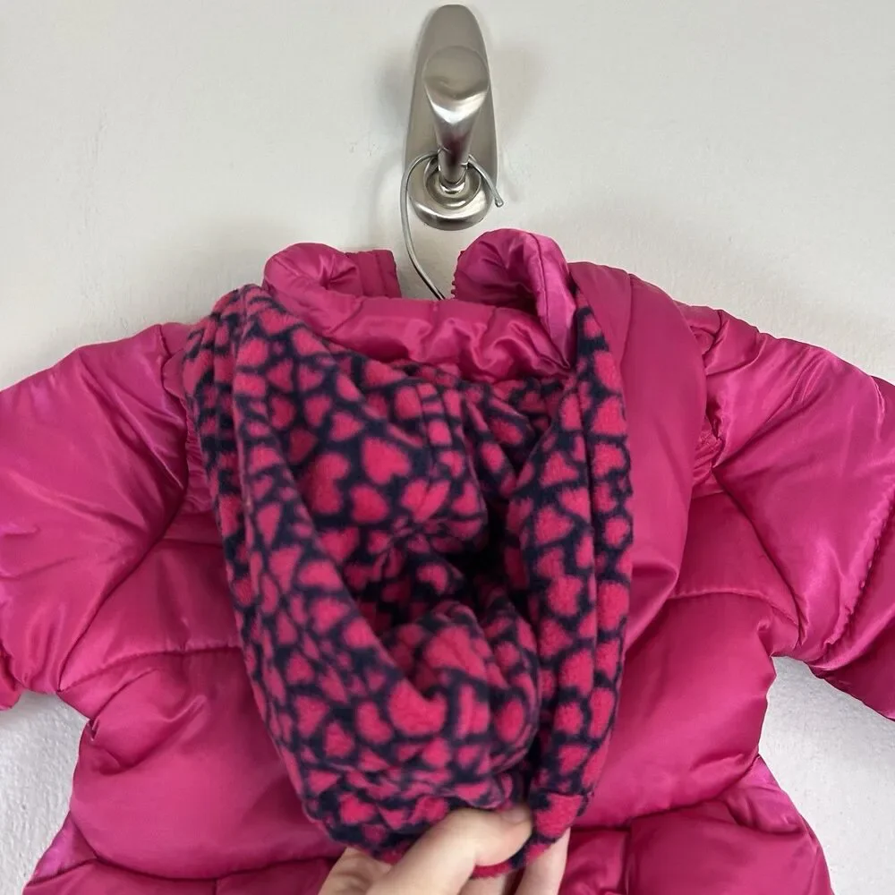 OshKosh Jacket Coat Girls 12M Pink Insulation Hooded Parka Ski jacket Puffer